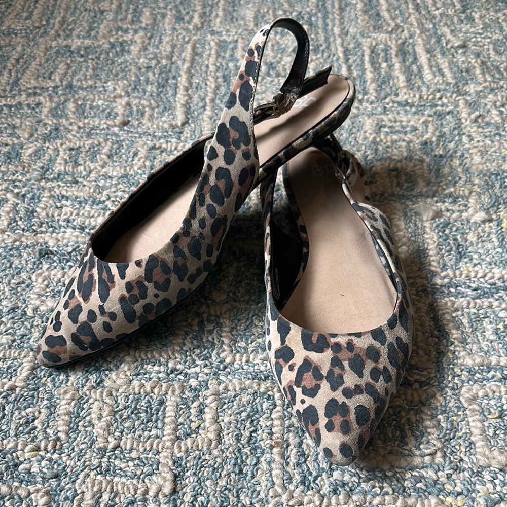 BP Leopard Print Slingback Flats